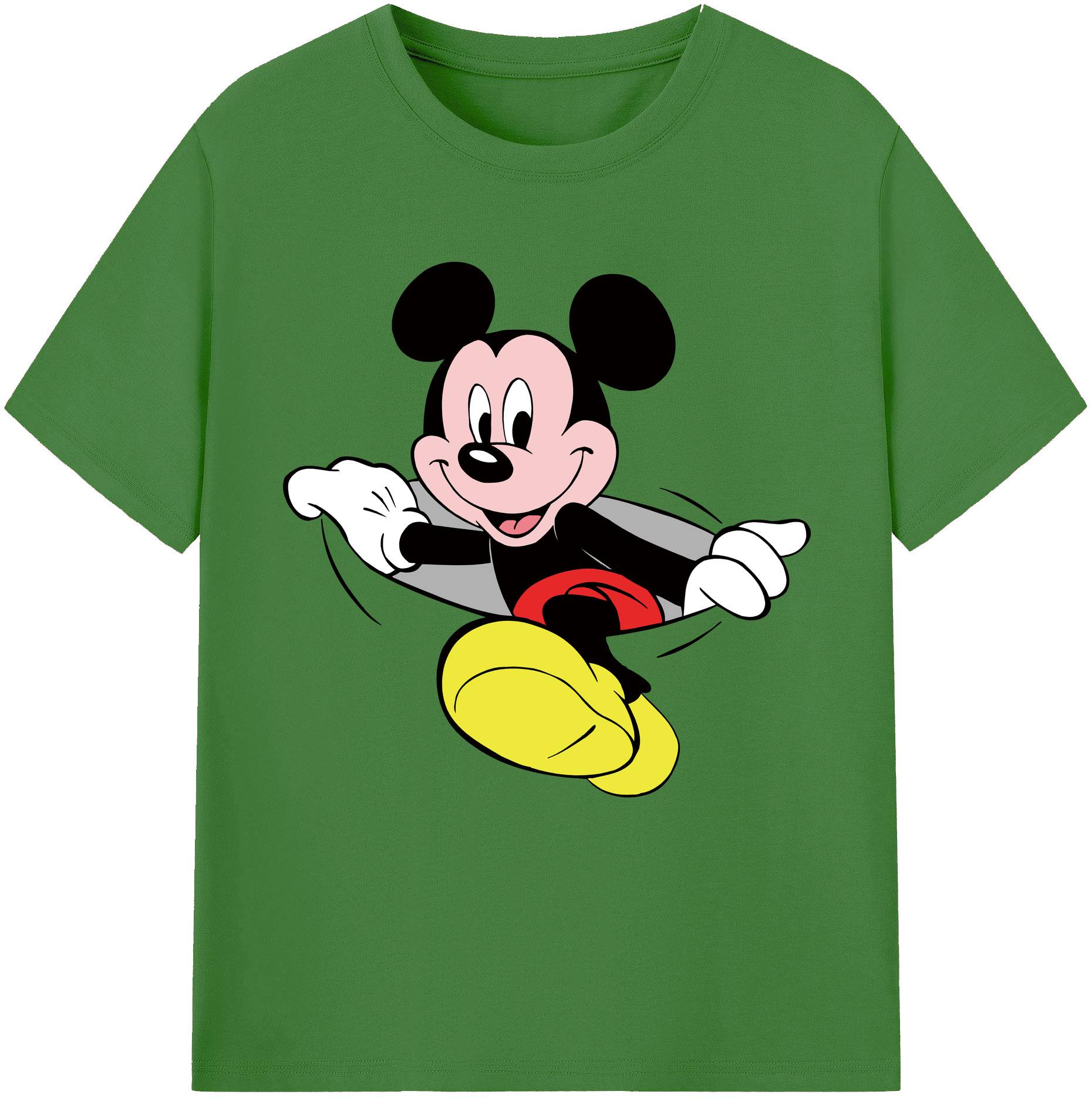 （画像用） ミッキーマウス Mickey Mouse レディースカジュアルプリントTシャツ（綿100％）